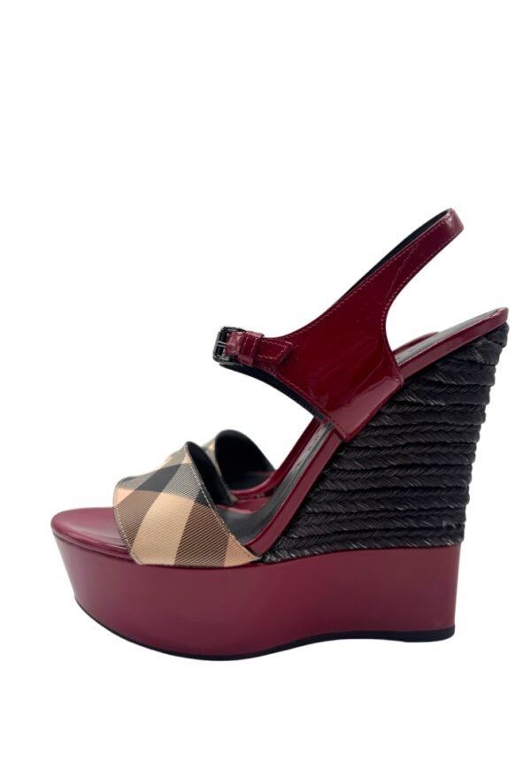 BURBERRY - NOVA CHECK CANVAS WEDGE - Image 10